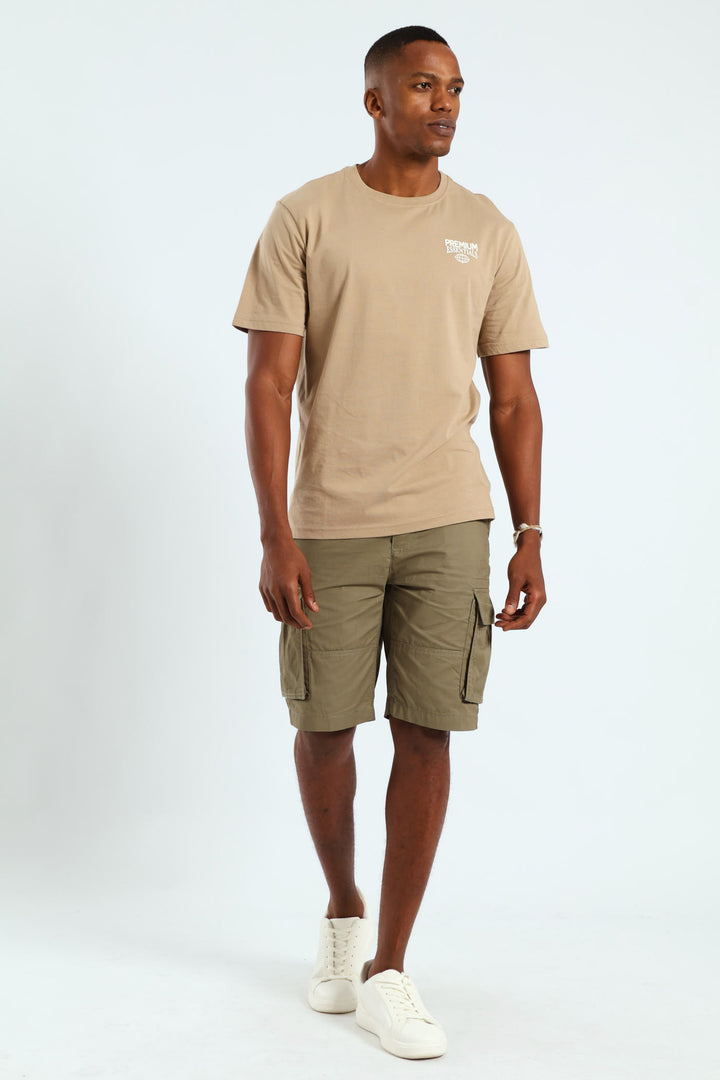 Premium Essentials Puff Chest Tee - Taupe
