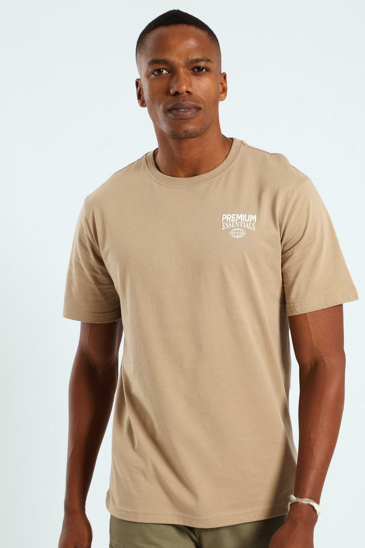 Premium Essentials Puff Chest Tee - Taupe