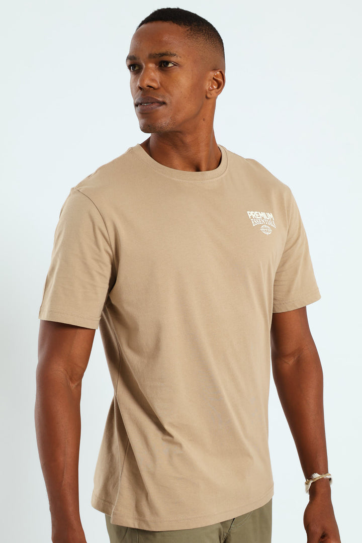Premium Essentials Puff Chest Tee - Taupe