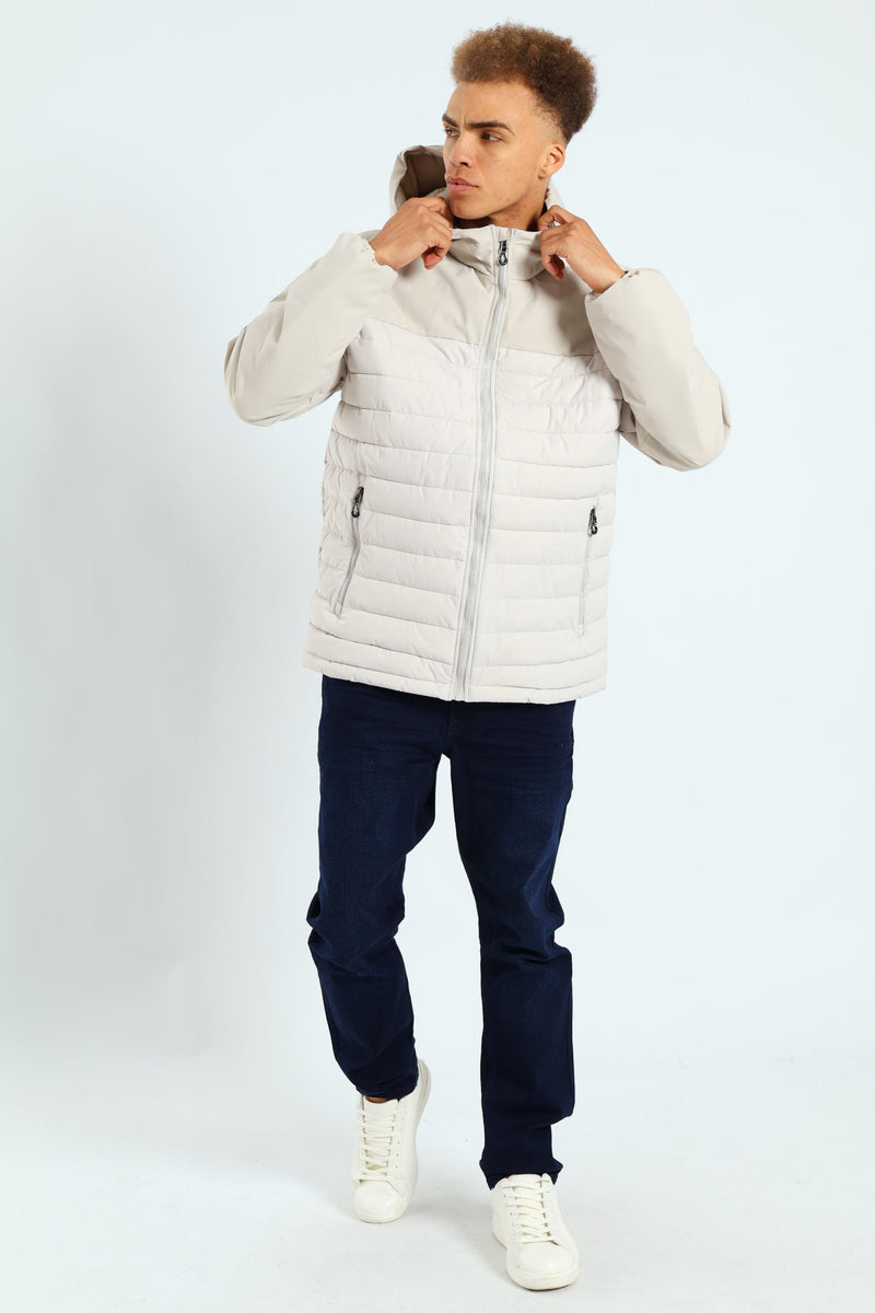 Hybrid Puffer Jacket - Light Grey