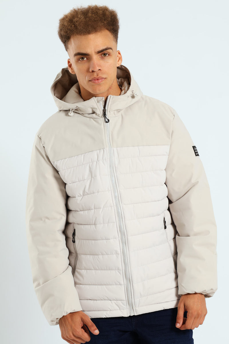 Hybrid Puffer Jacket - Light Grey