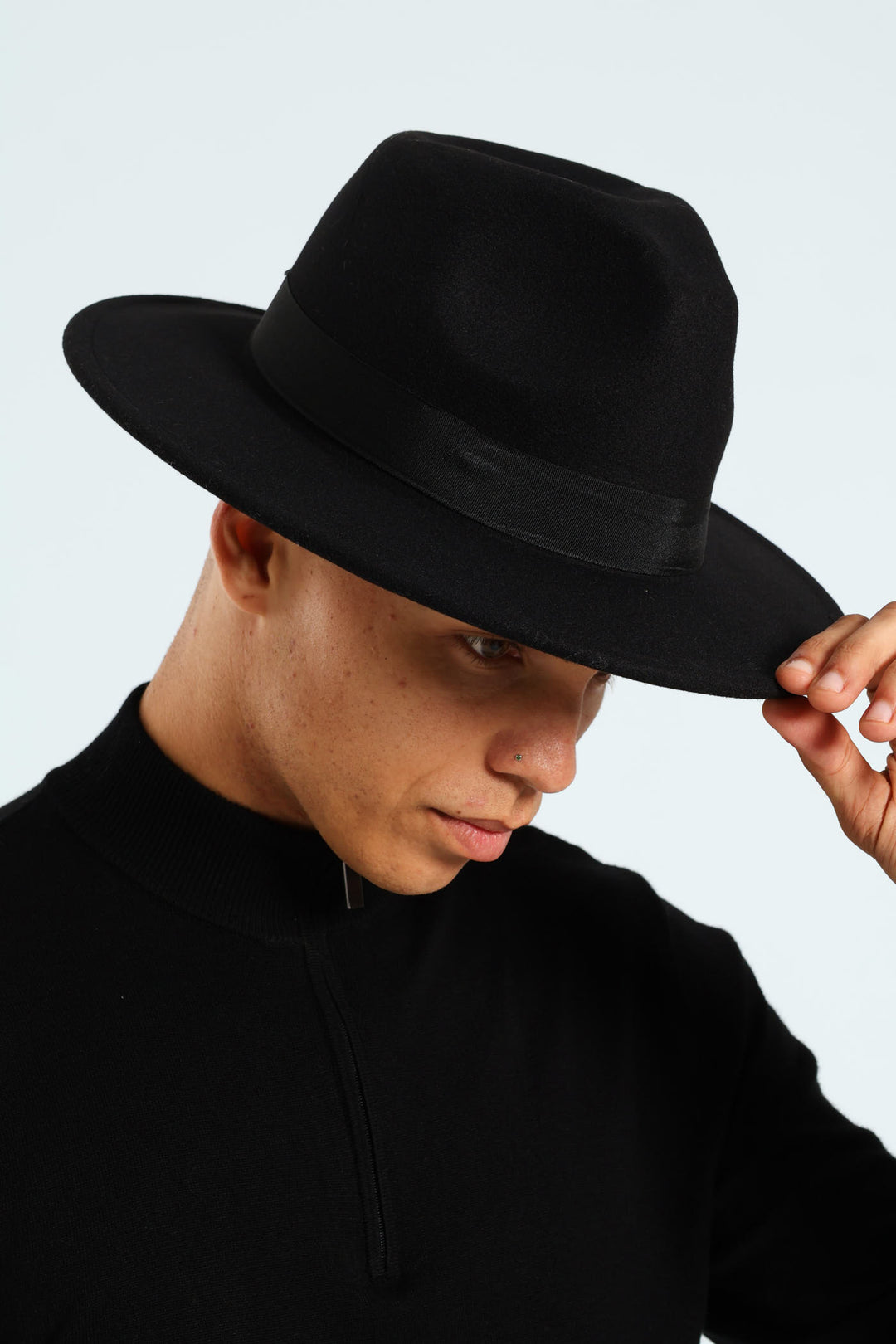 Felt Fedora Hat - Black