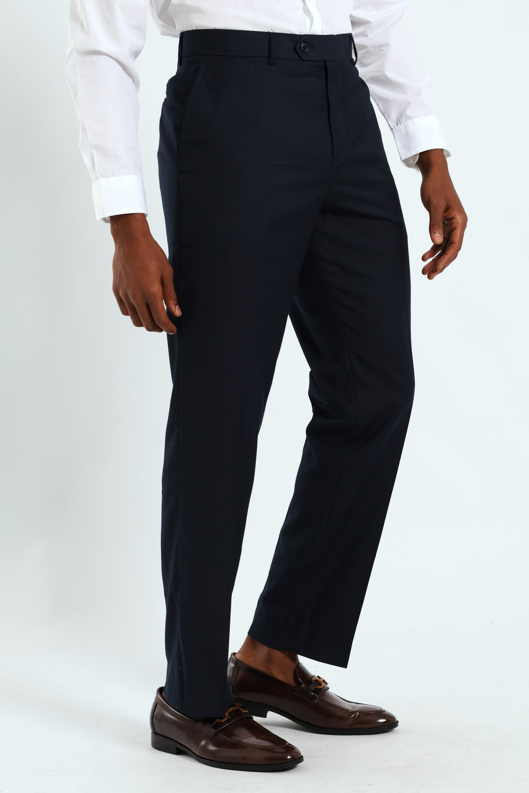 Regular Fit Viscose Blend Suit Trouser - Navy