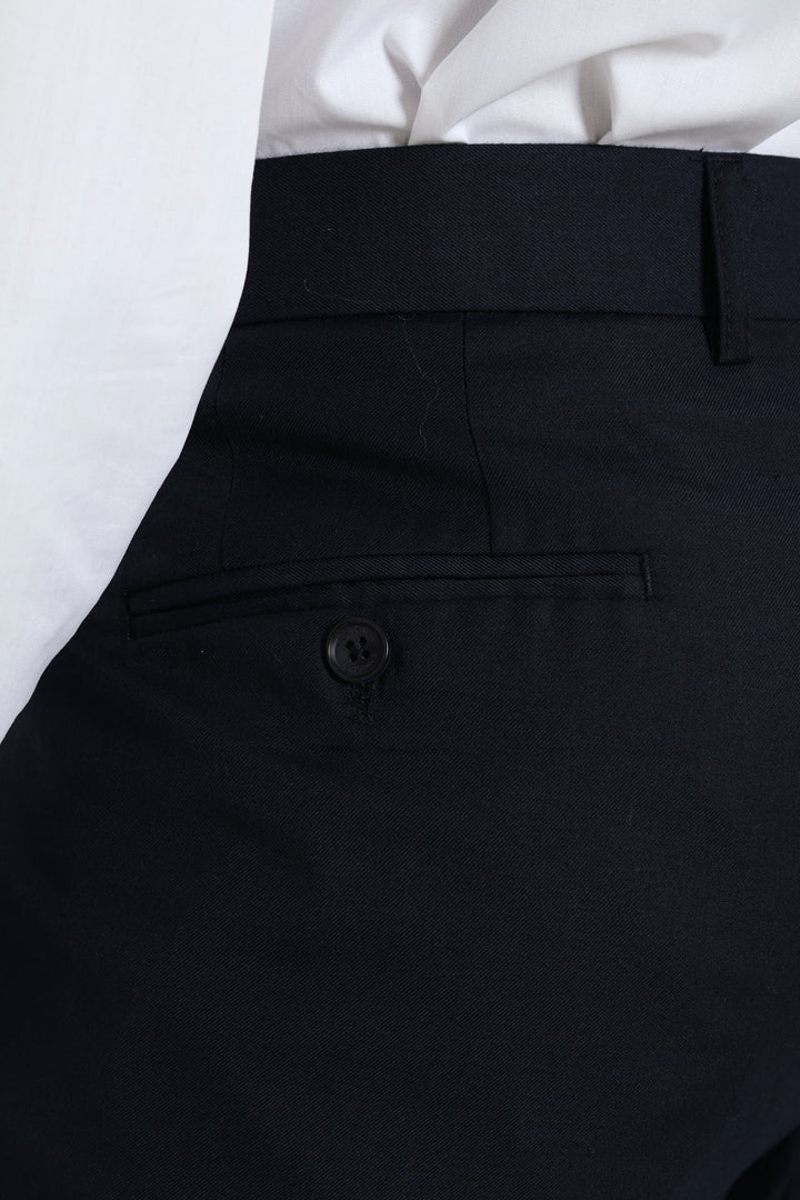 Regular Fit Viscose Blend Suit Trouser - Navy