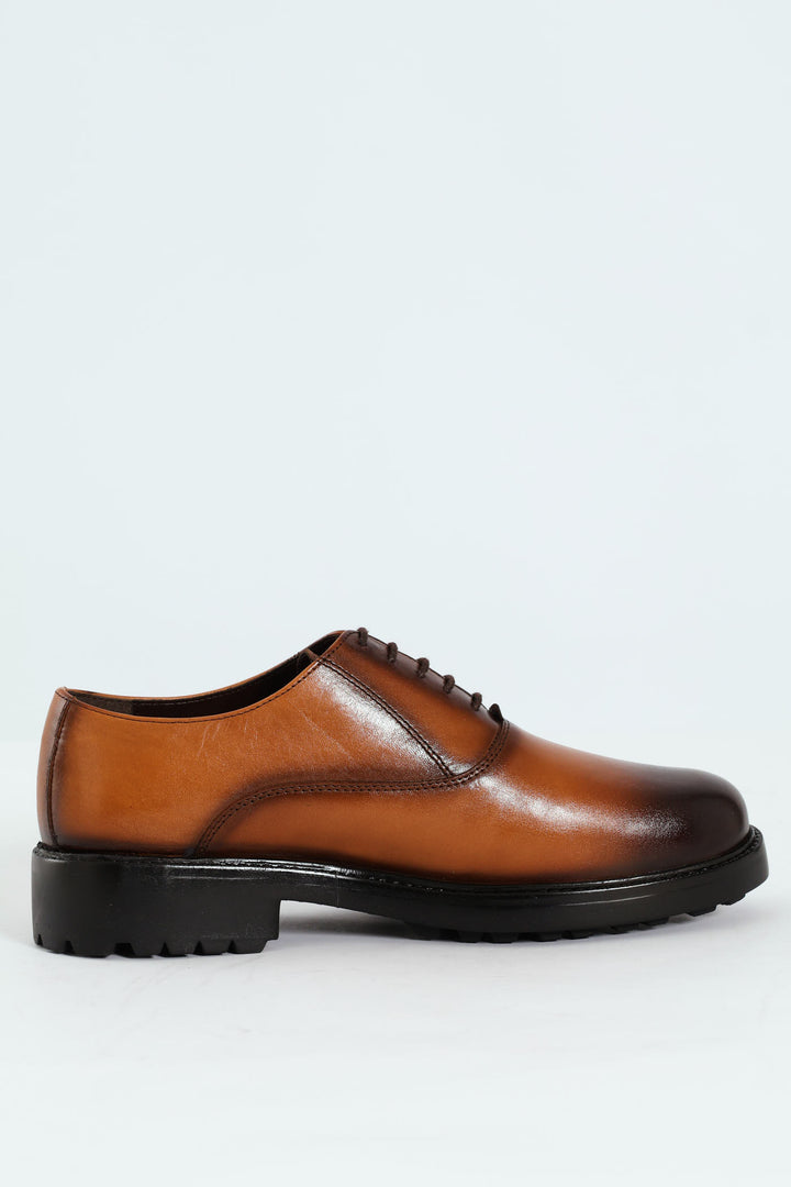 Plaine Toe Oxford Shoe - Tan