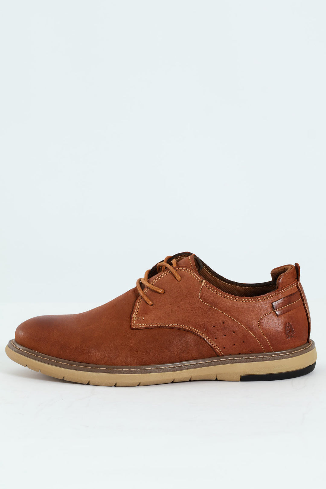 Lace Up Smart Casual Derby Shoe - Tan