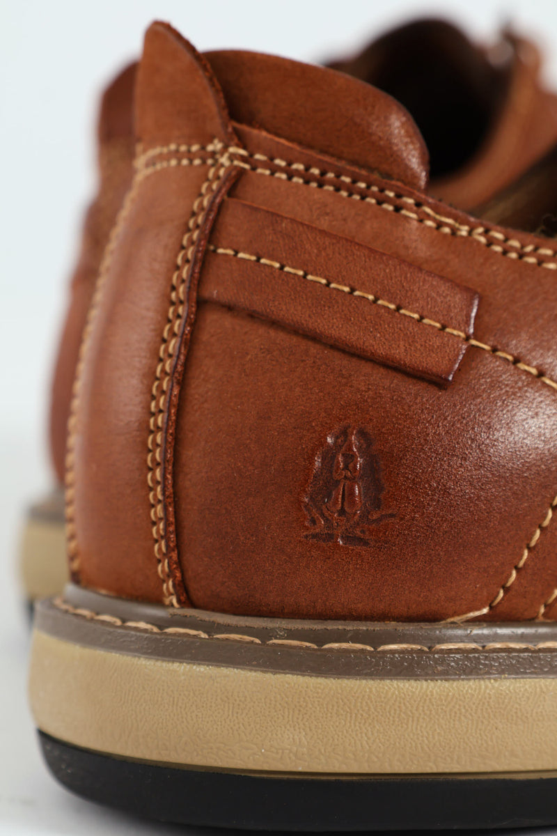Lace Up Smart Casual Derby Shoe - Tan