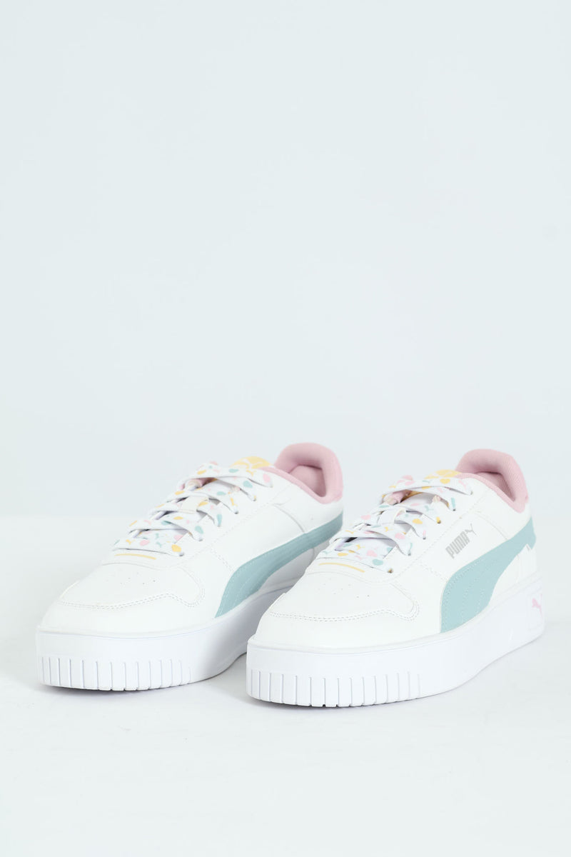 Girls Carina Lacey Street Sneaker - White