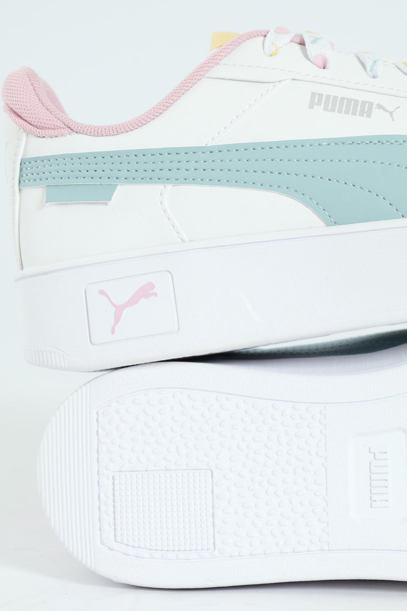 Girls Carina Lacey Street Sneaker - White