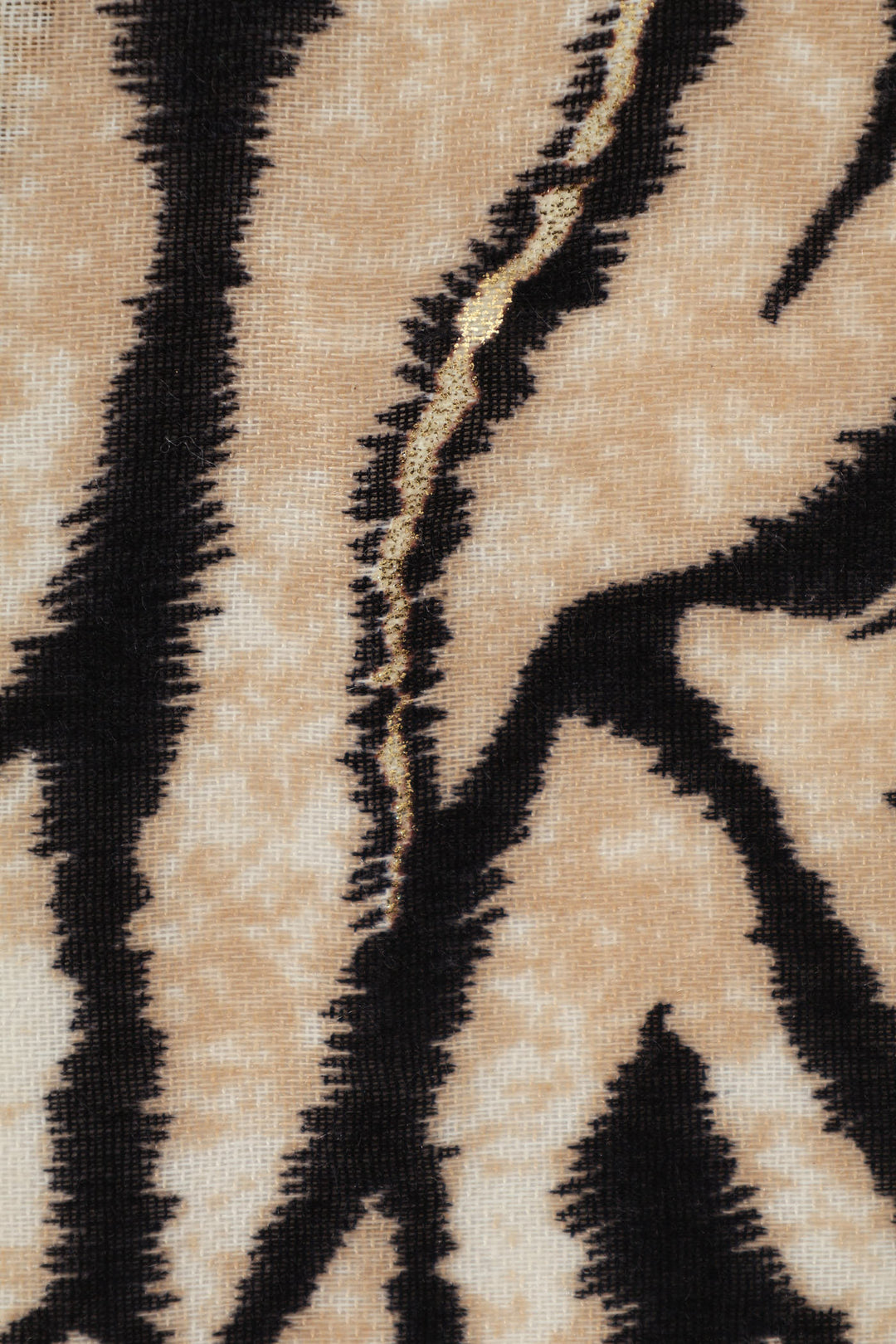 Gold Foil Zebra Viscose Sacrf - Beige