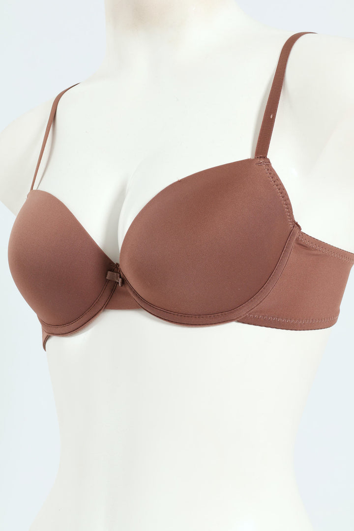 3 Pack T-Shirt Bra - Mocha/Navy/Black