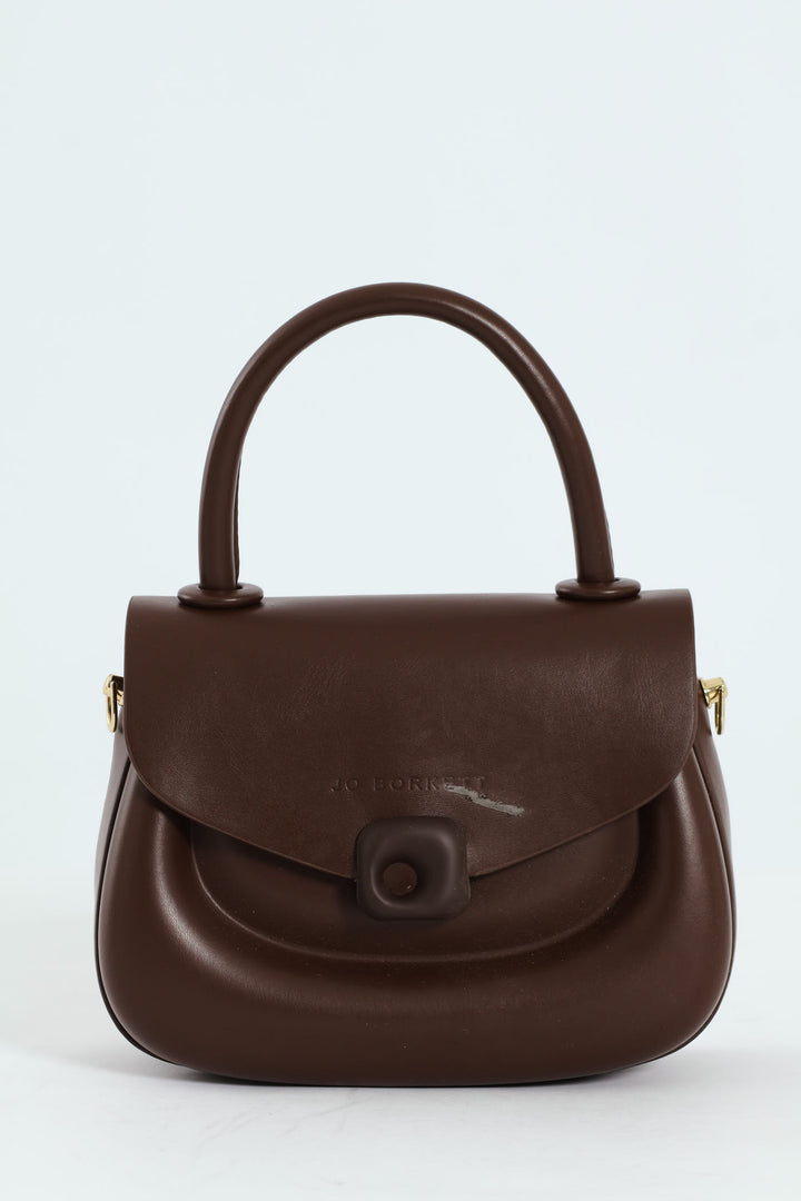 Florence Flap Bag With Top Handle - Brown