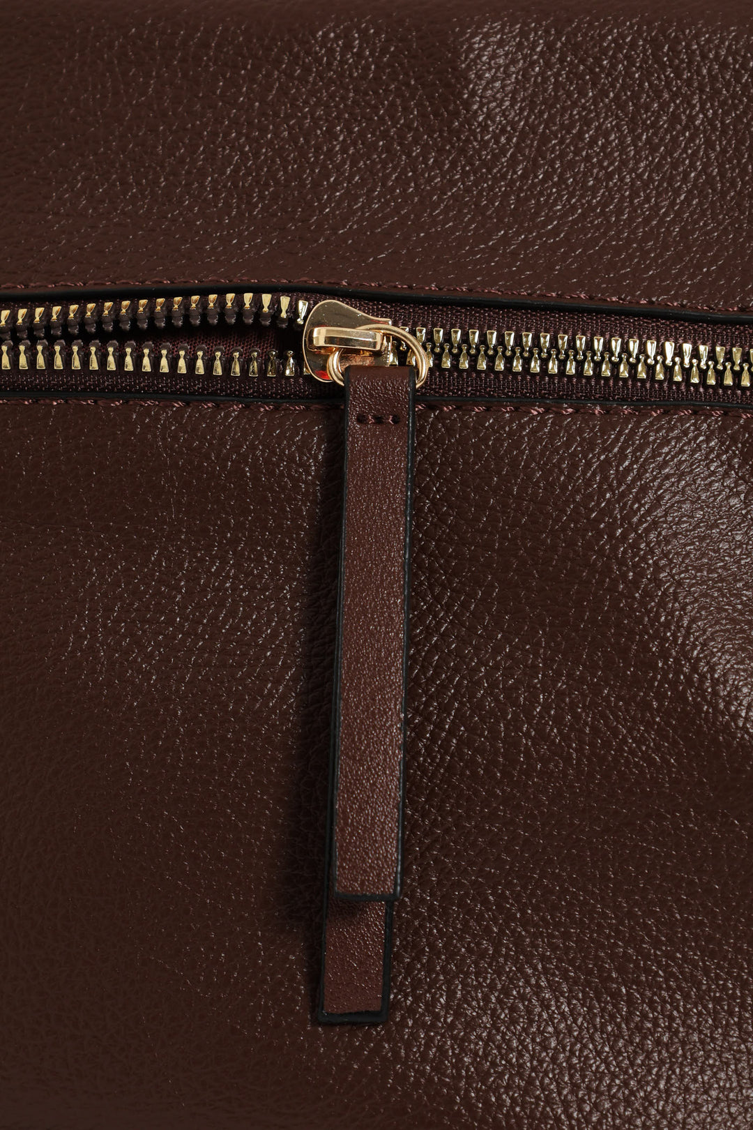 Front Zip Bucket Bag - Dark Brown