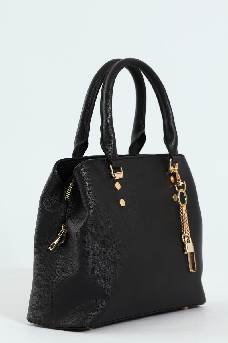 Charm Tote Bag - Black