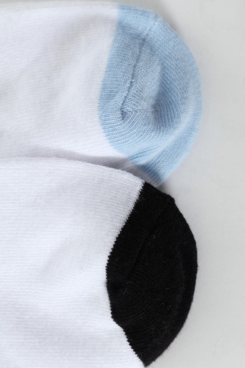 Boys 2 Pack Graffiti Anklet Socks - White