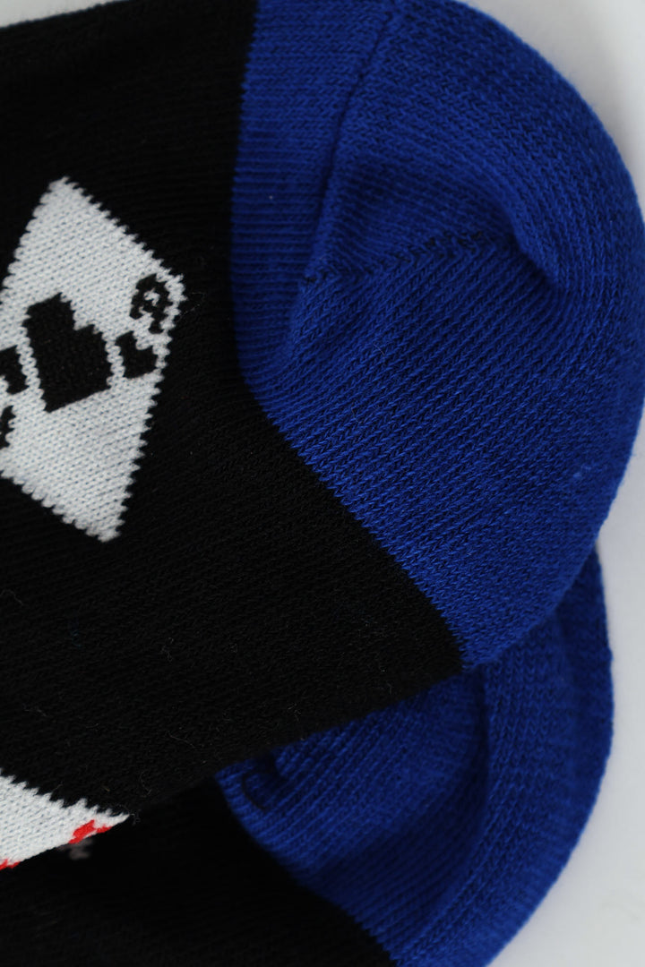 Cards Single Anklet Socks - Navy