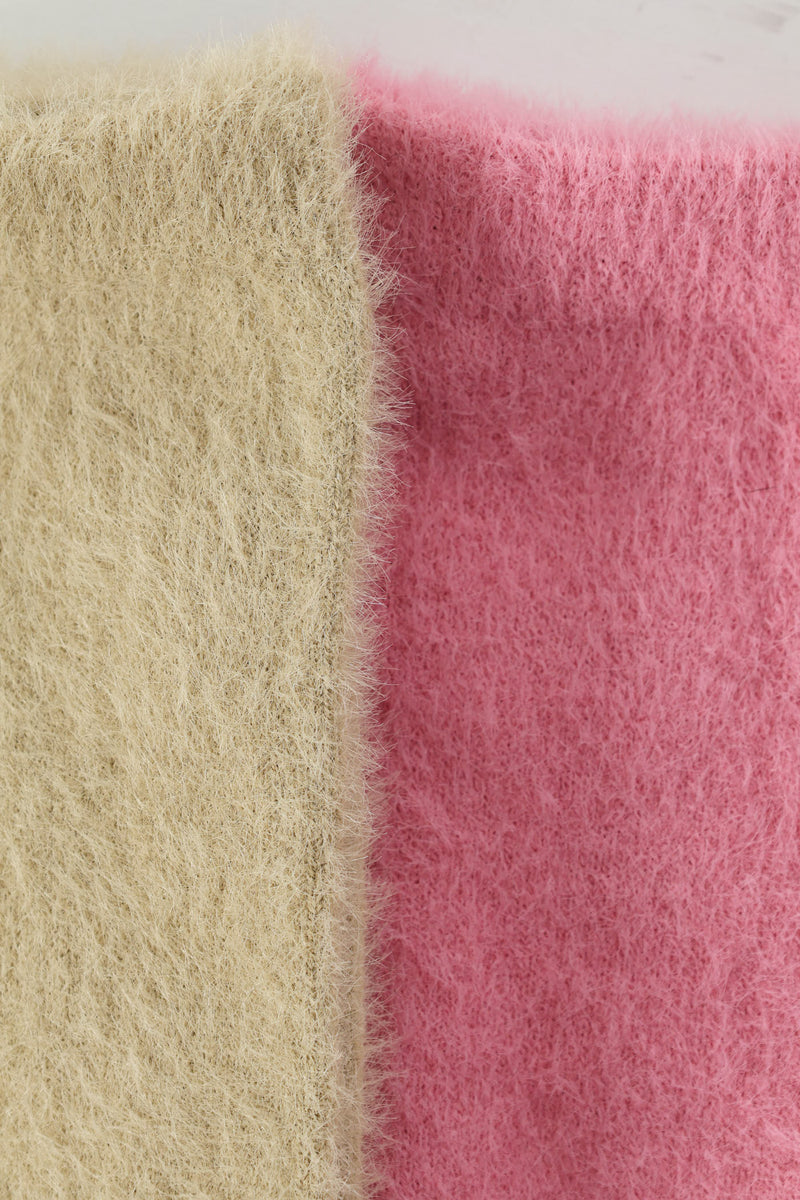 2 Pack Plain Fluffy Cosy Socks - Pink