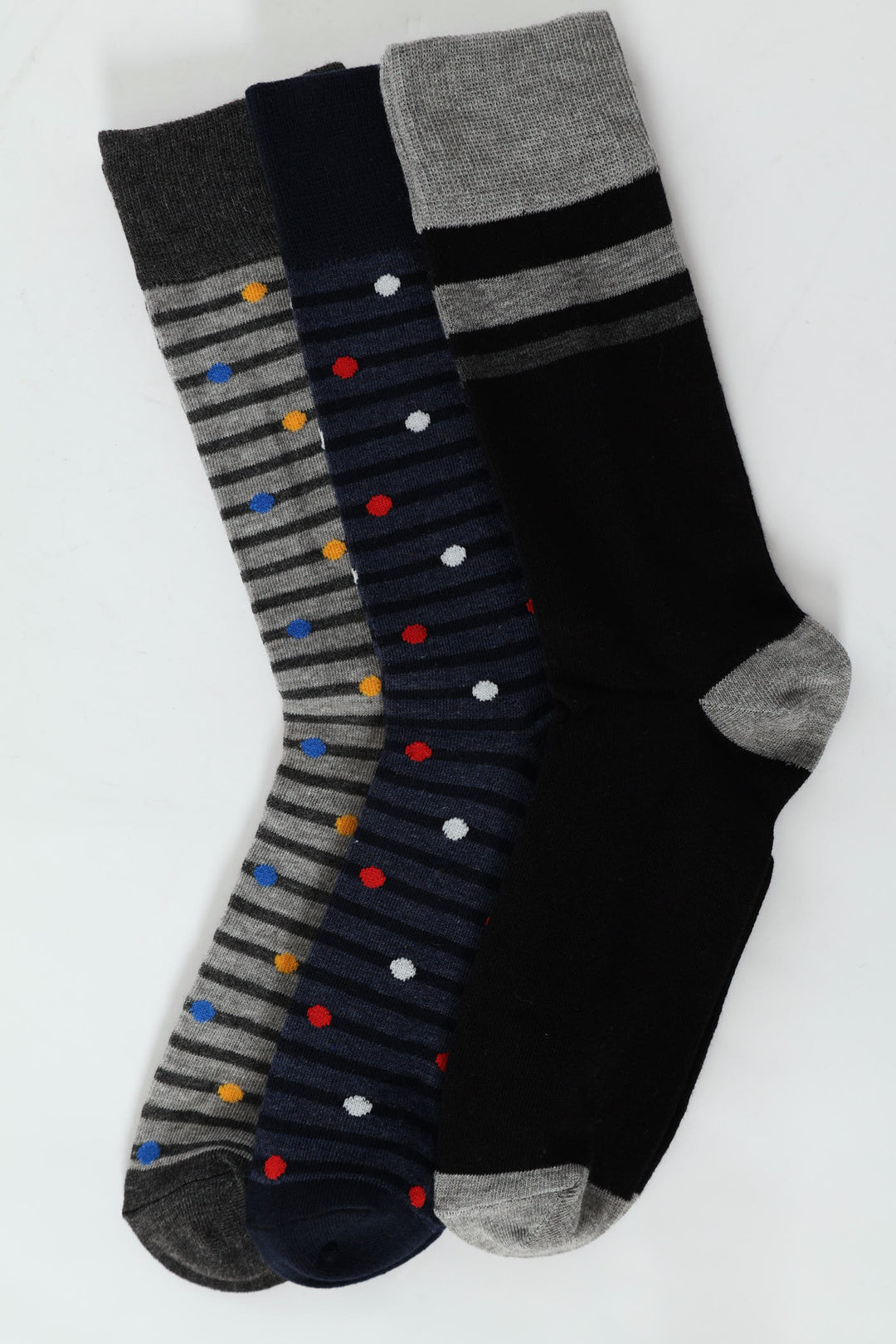 3 Pack Fashion Anklet Socks - Black/Navy/Grey