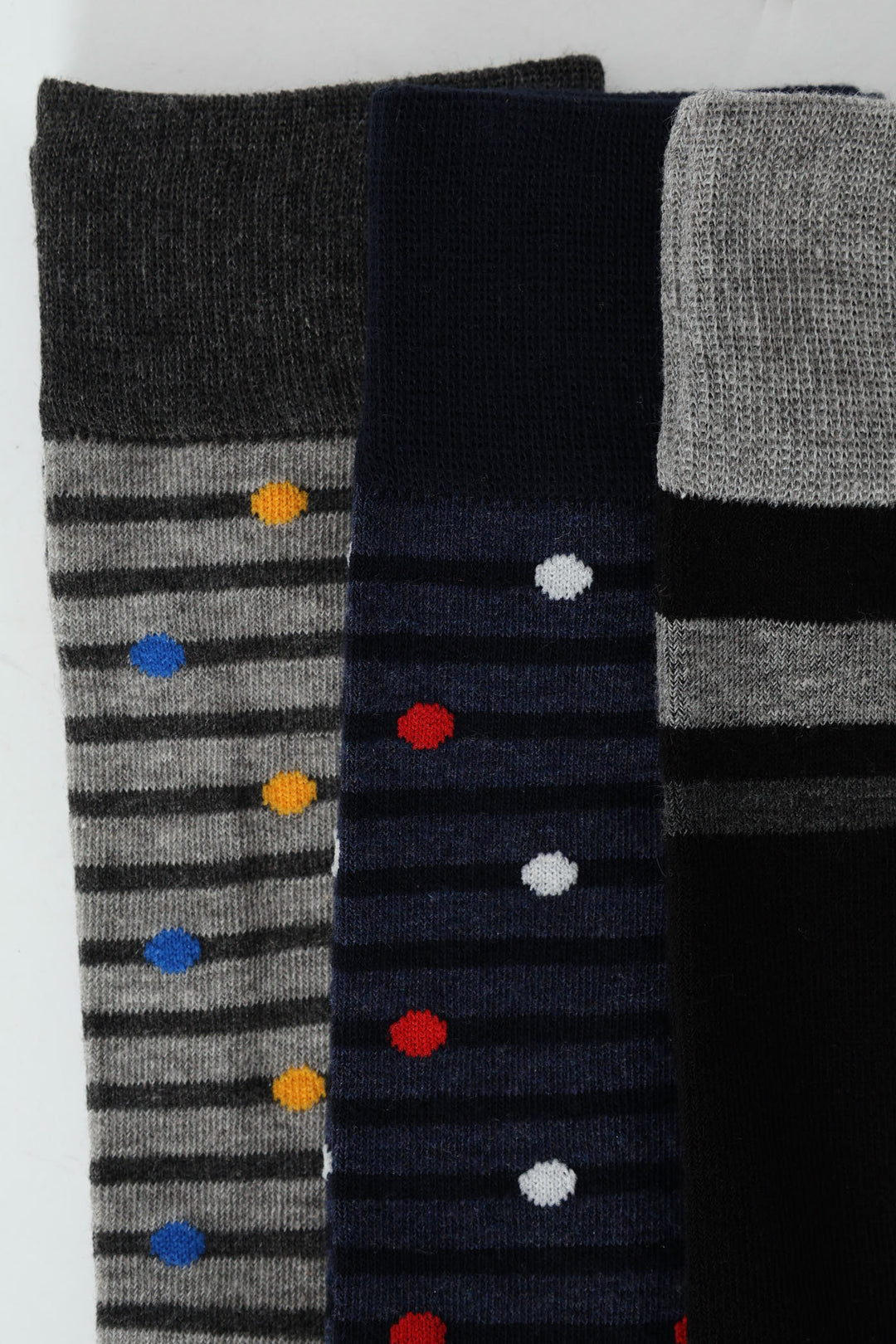 3 Pack Fashion Anklet Socks - Black/Navy/Grey