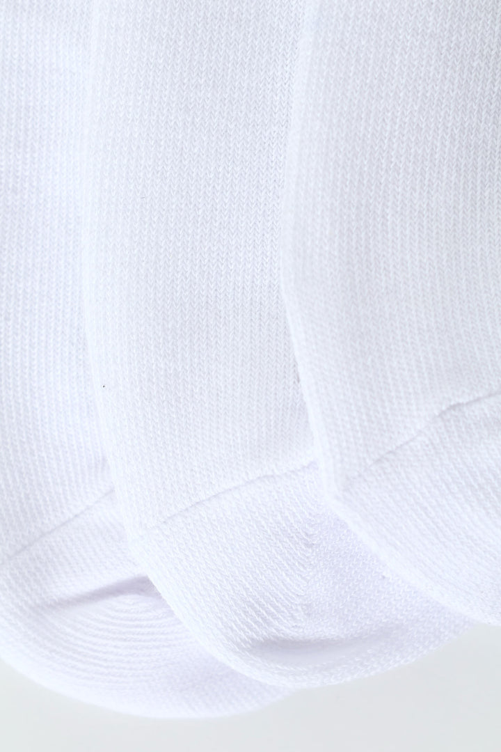 3 Pack Contrast Stripe Lowcut Socks - White