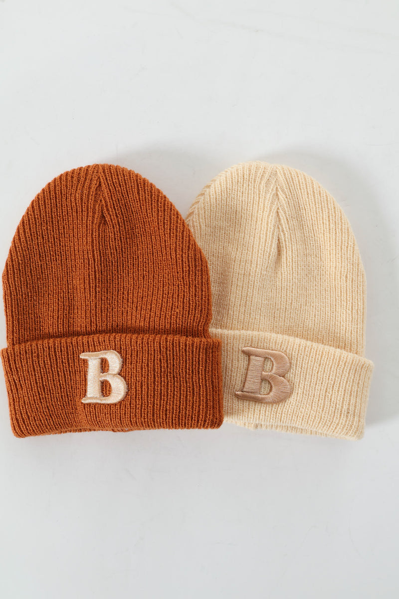 Baby Boys 2 Pack Letter B Beanie