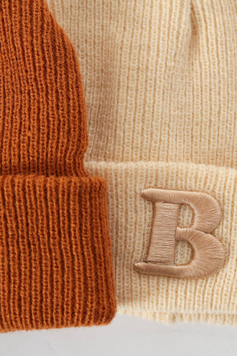 Baby Boys 2 Pack Letter B Beanie