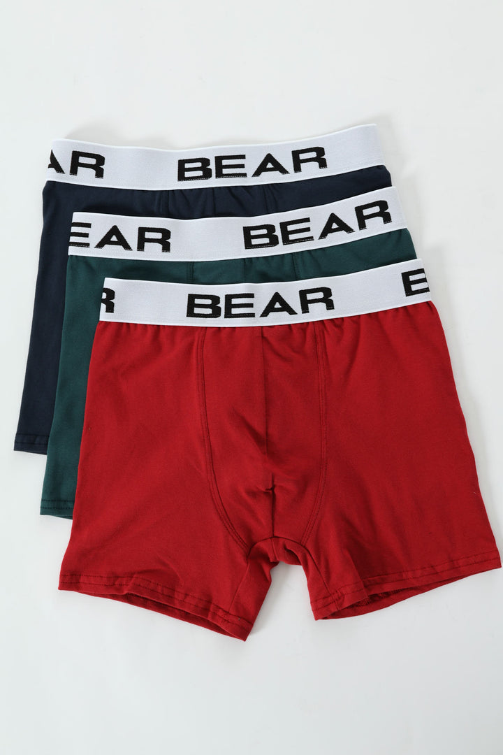 3 Pack Plain Bodyshorts - Navy/Teal/Shiraz