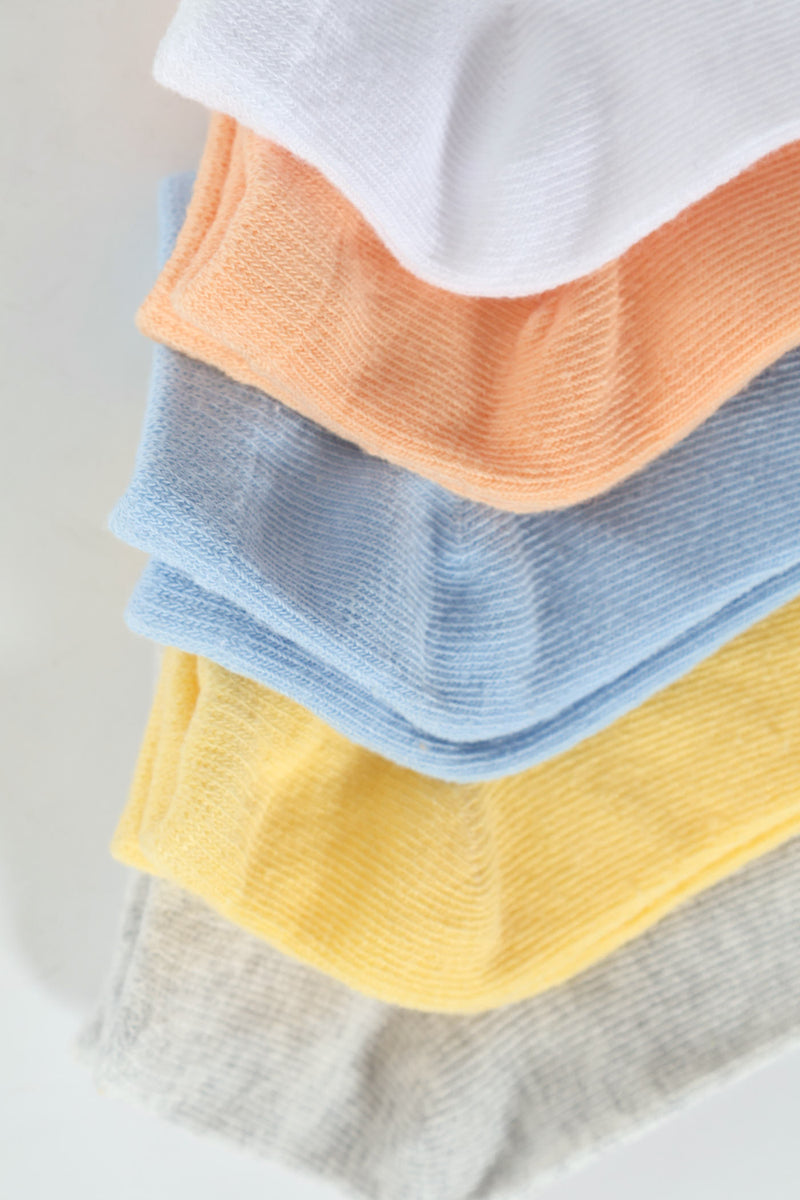 Pre-Girls 5 Pack Plain Low Cut Socks