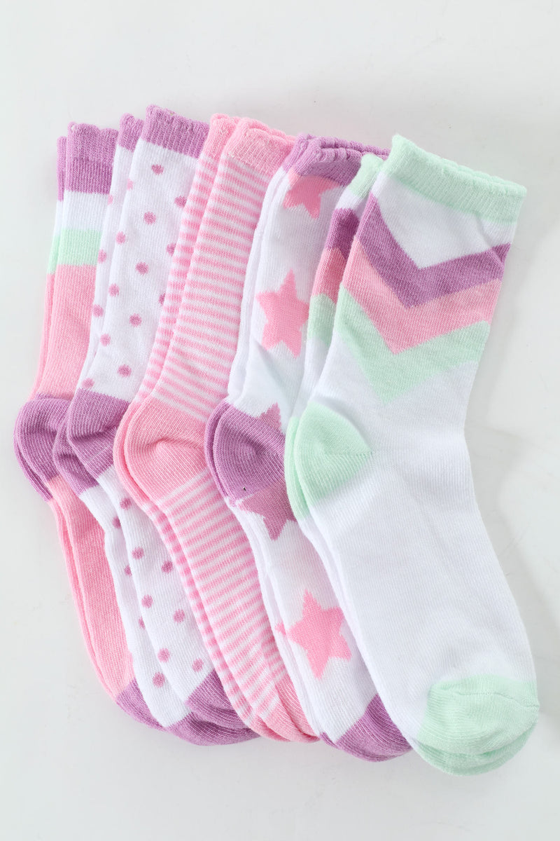 Pre-Girls 5 Pack Flossing Plain Anklet Socks