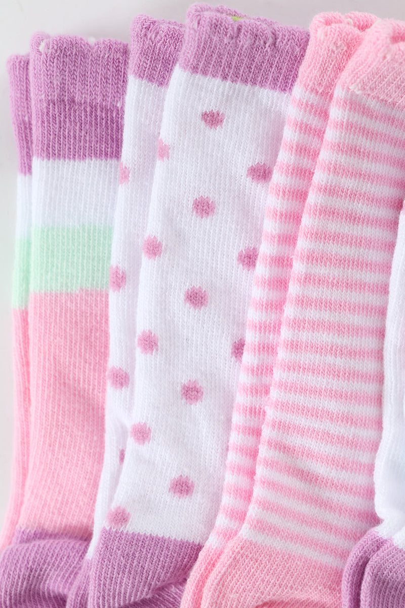Pre-Girls 5 Pack Flossing Plain Anklet Socks