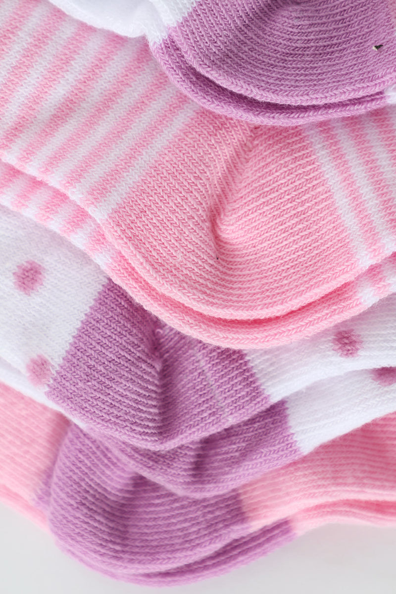 Pre-Girls 5 Pack Flossing Plain Anklet Socks
