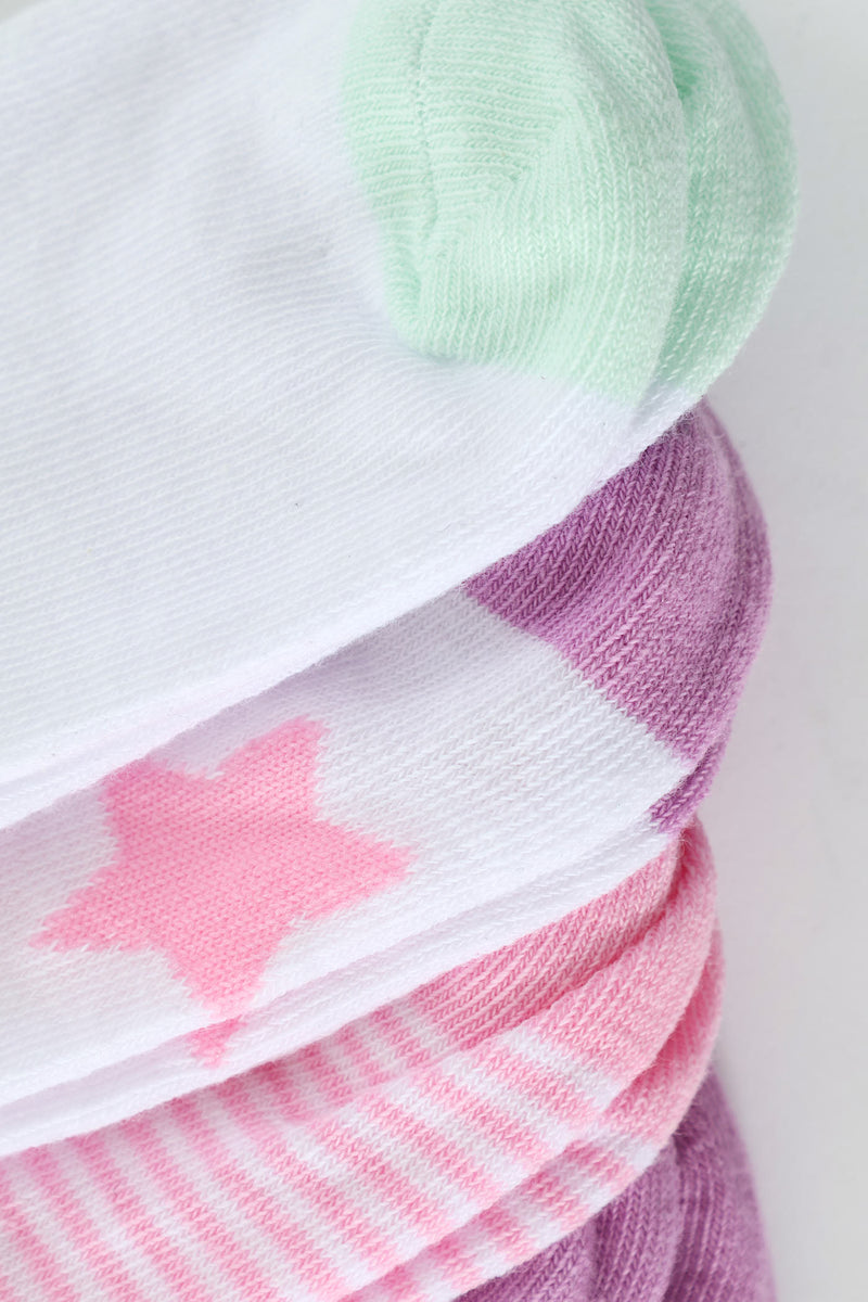 Pre-Girls 5 Pack Flossing Plain Anklet Socks