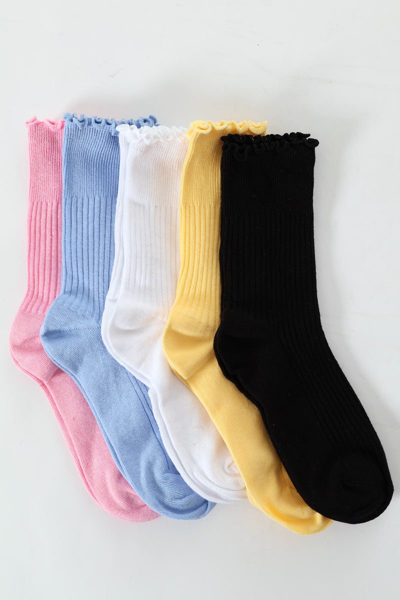 Girls 5 Pack Flossing Plain Anklet Socks