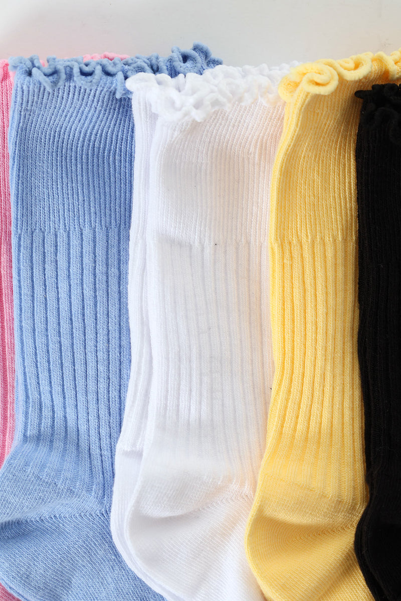 Girls 5 Pack Flossing Plain Anklet Socks