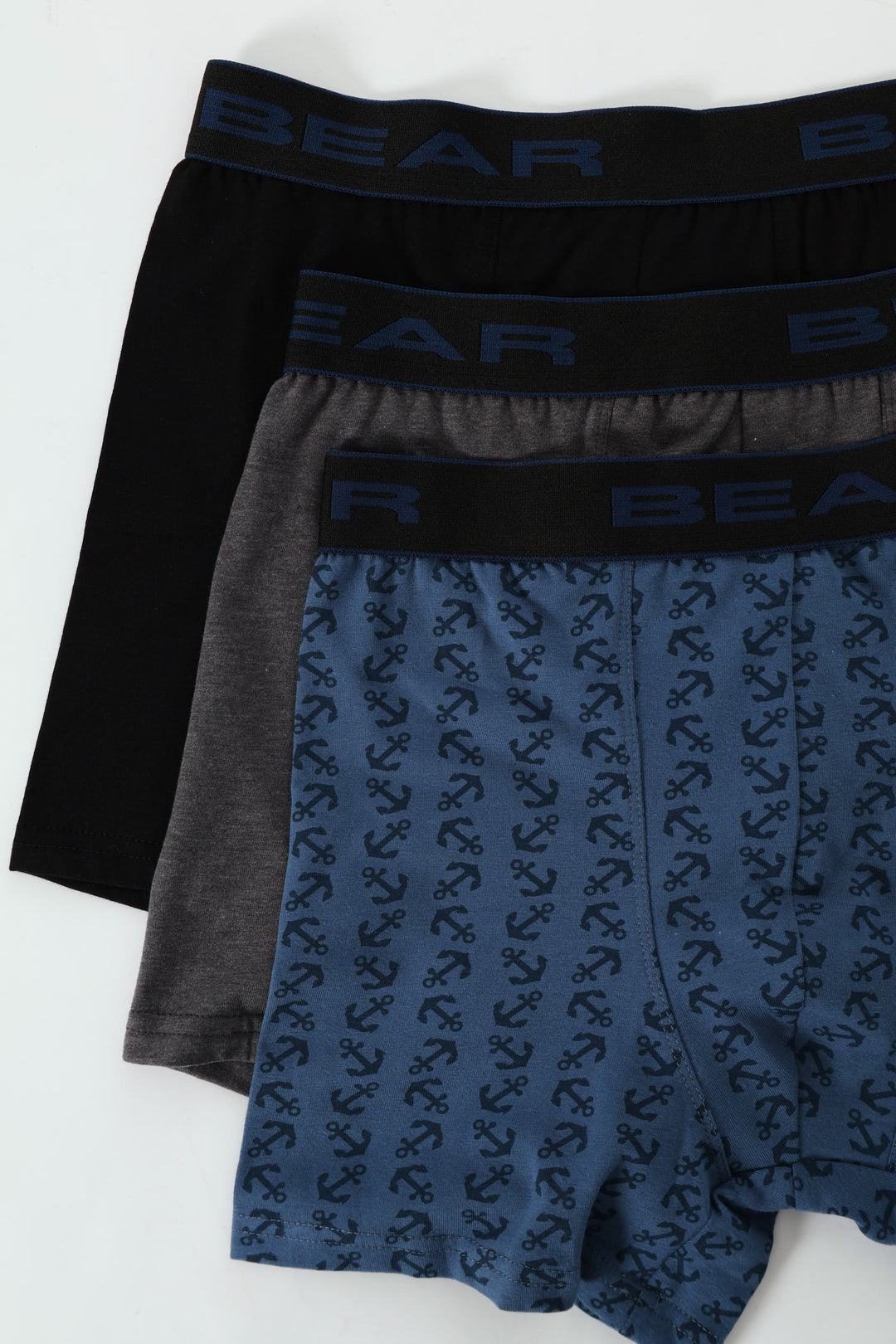 3 Pack Plain Bodyshorts - Navy/Grey Melange/Black