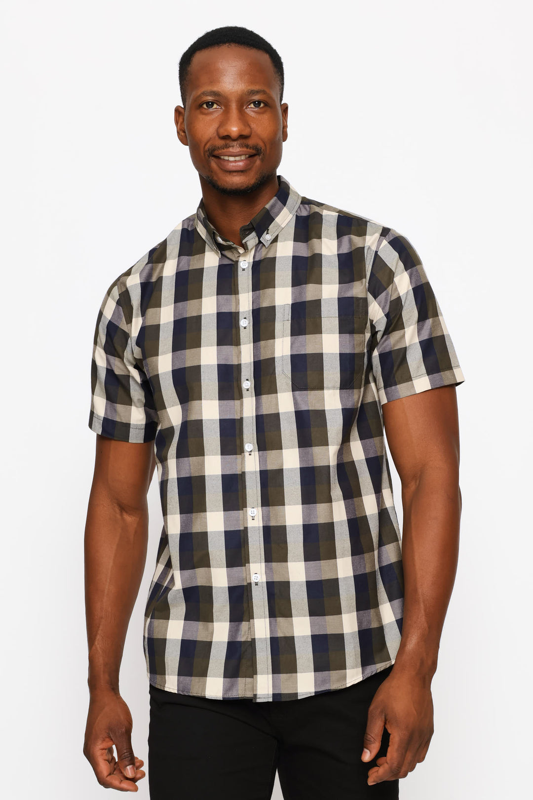 Regular Check Shirt - Fatigue/Stone/Navy
