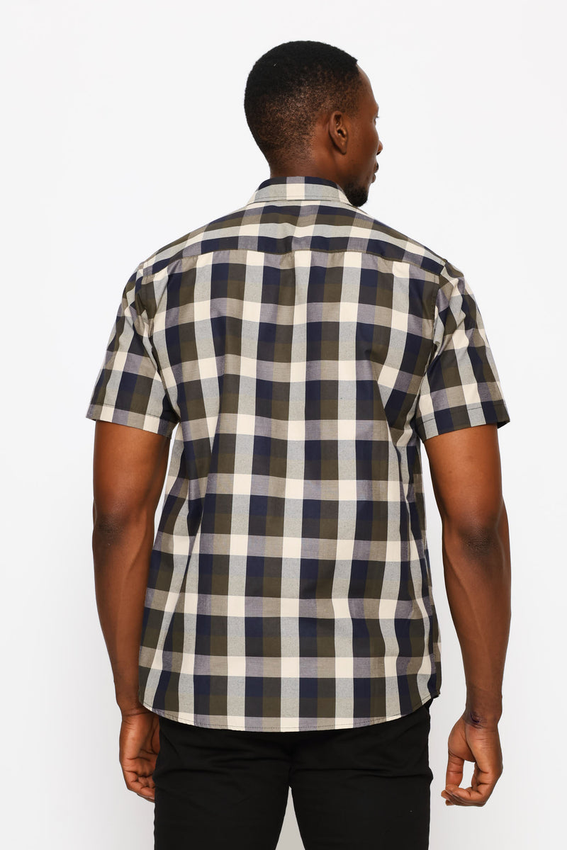 Regular Check Shirt - Fatigue/Stone/Navy