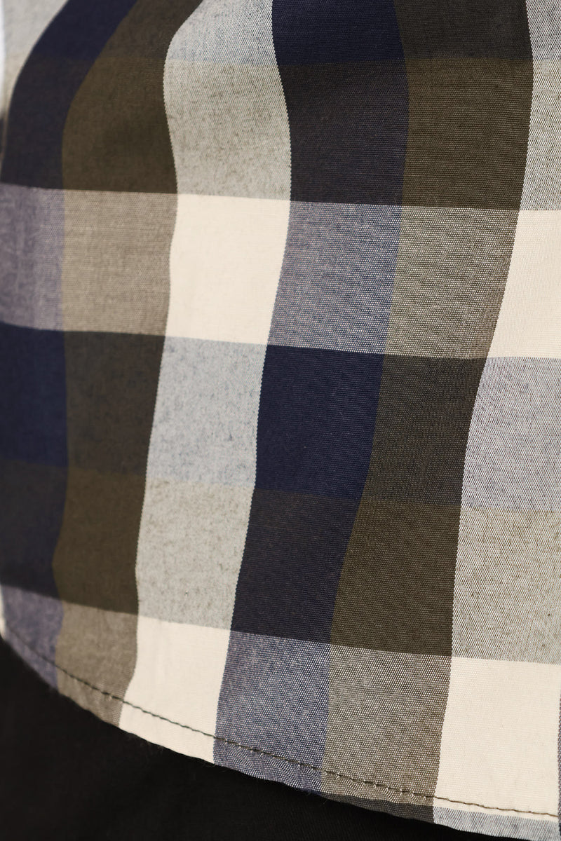 Regular Check Shirt - Fatigue/Stone/Navy