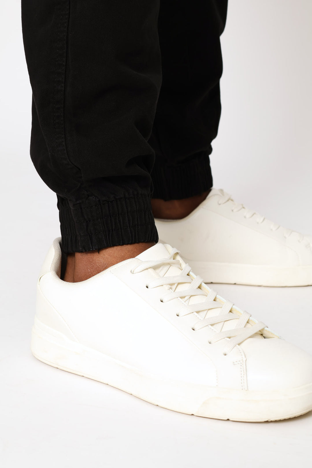 Fixed Waistband Zip Cargo Pants - Black