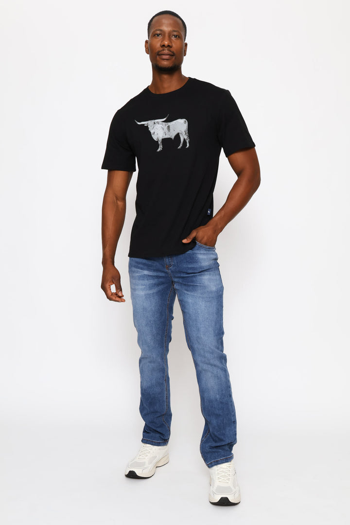 Nguni Steer Tee - Black