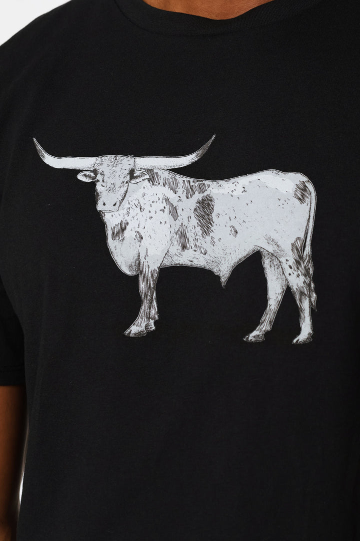 Nguni Steer Tee - Black