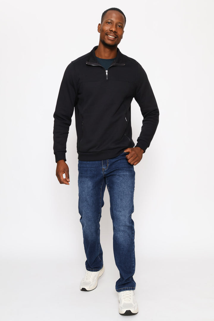 Quarter Zip Panel Track Top - Gunmetal