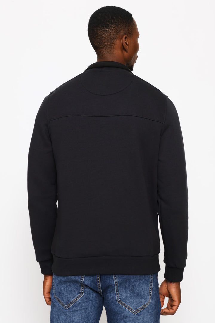 Quarter Zip Panel Track Top - Gunmetal