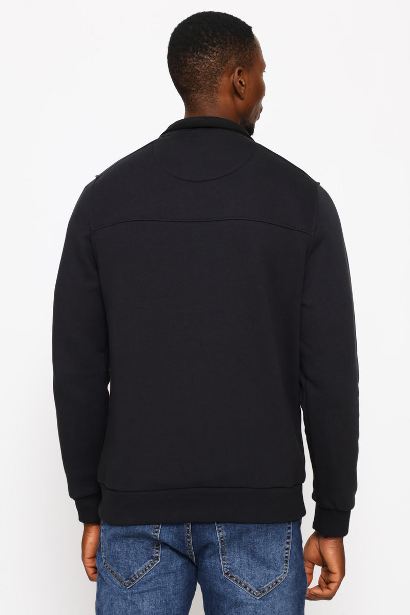 Quarter Zip Panel Track Top - Gunmetal