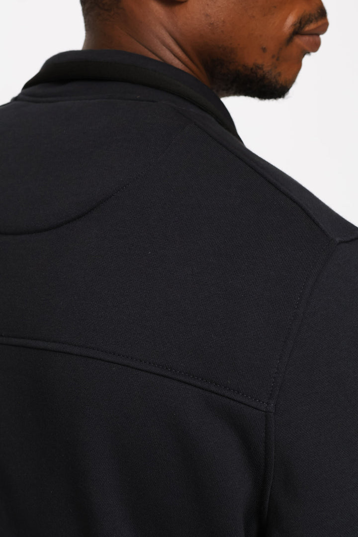 Quarter Zip Panel Track Top - Gunmetal
