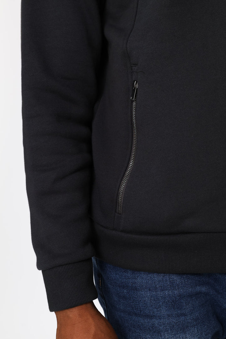 Quarter Zip Panel Track Top - Gunmetal