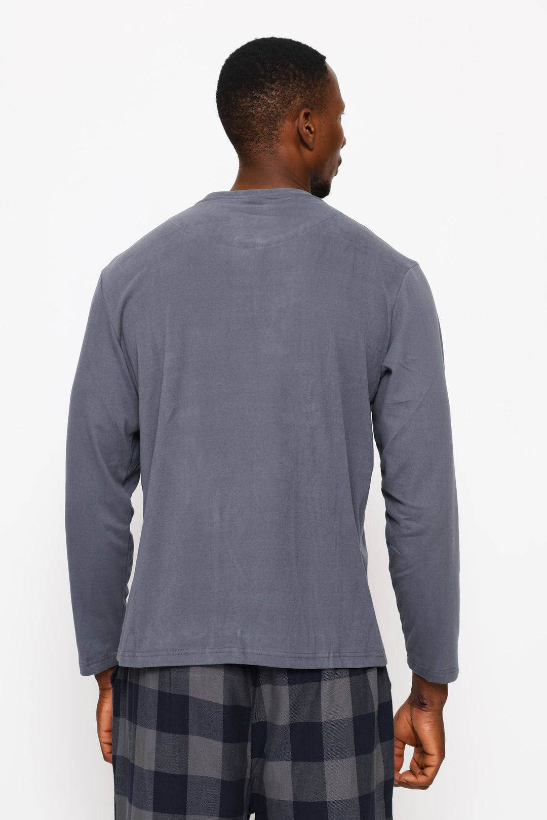Long Sleeve Henley Interlock Top - Indigo