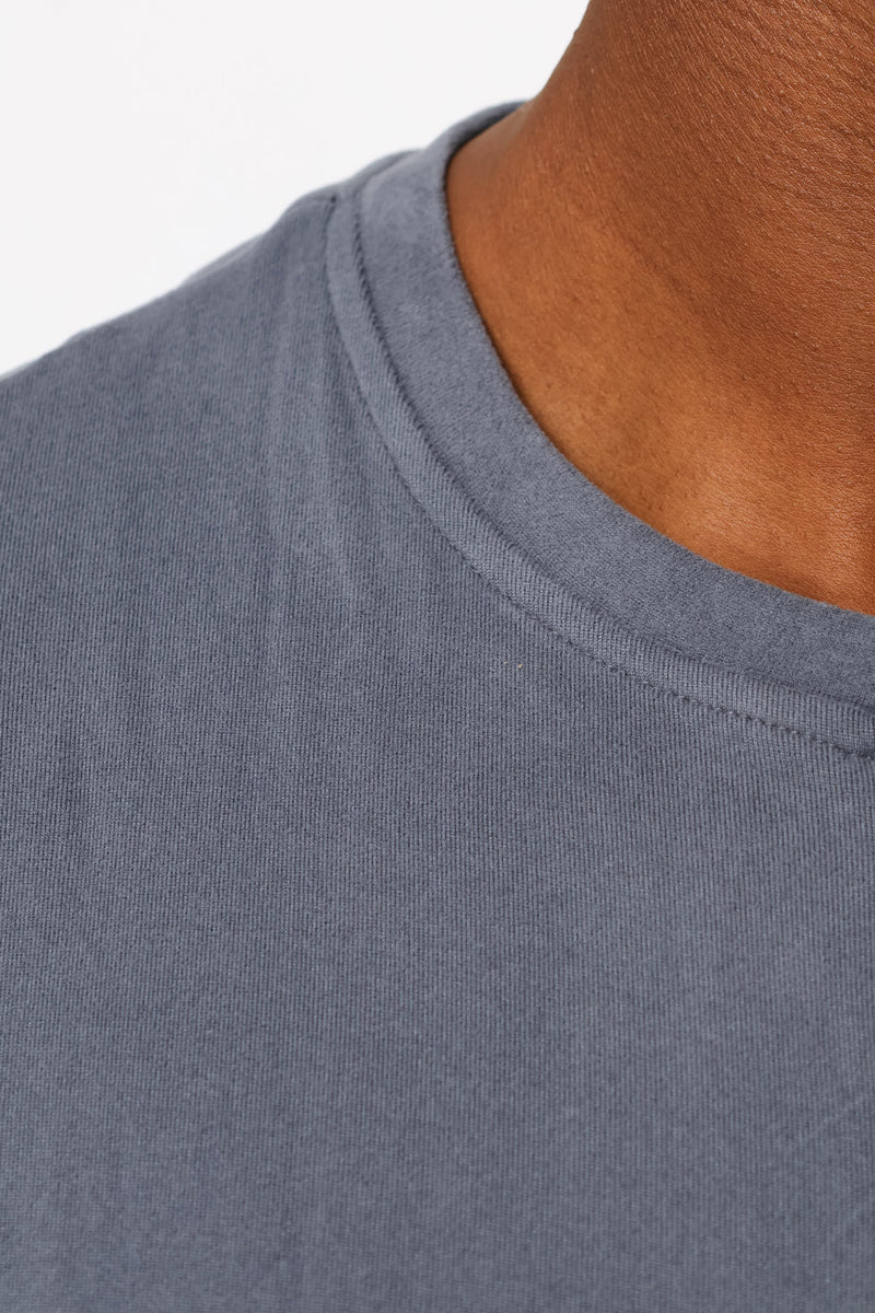 Long Sleeve Henley Interlock Top - Indigo
