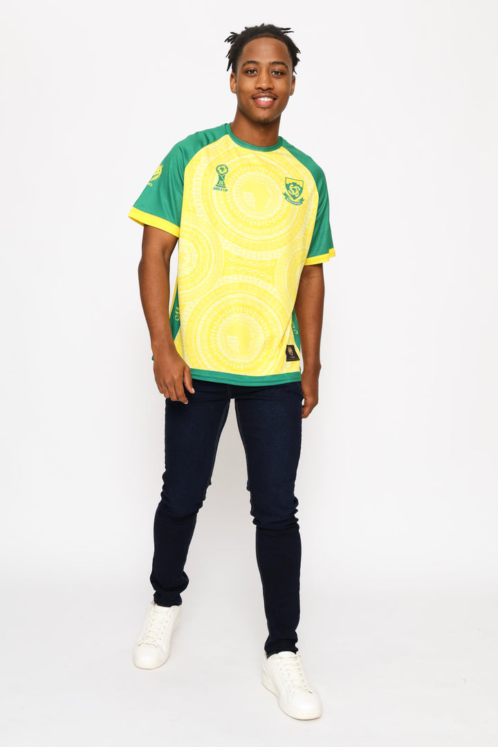 SA Supporters Soccer Stripe Tee - Yellow