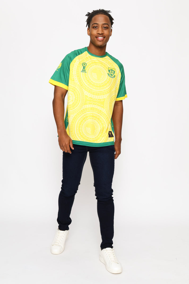 SA Supporters Soccer Stripe Tee - Yellow